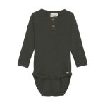 Minymo infant long sleeve ribbed button onesie