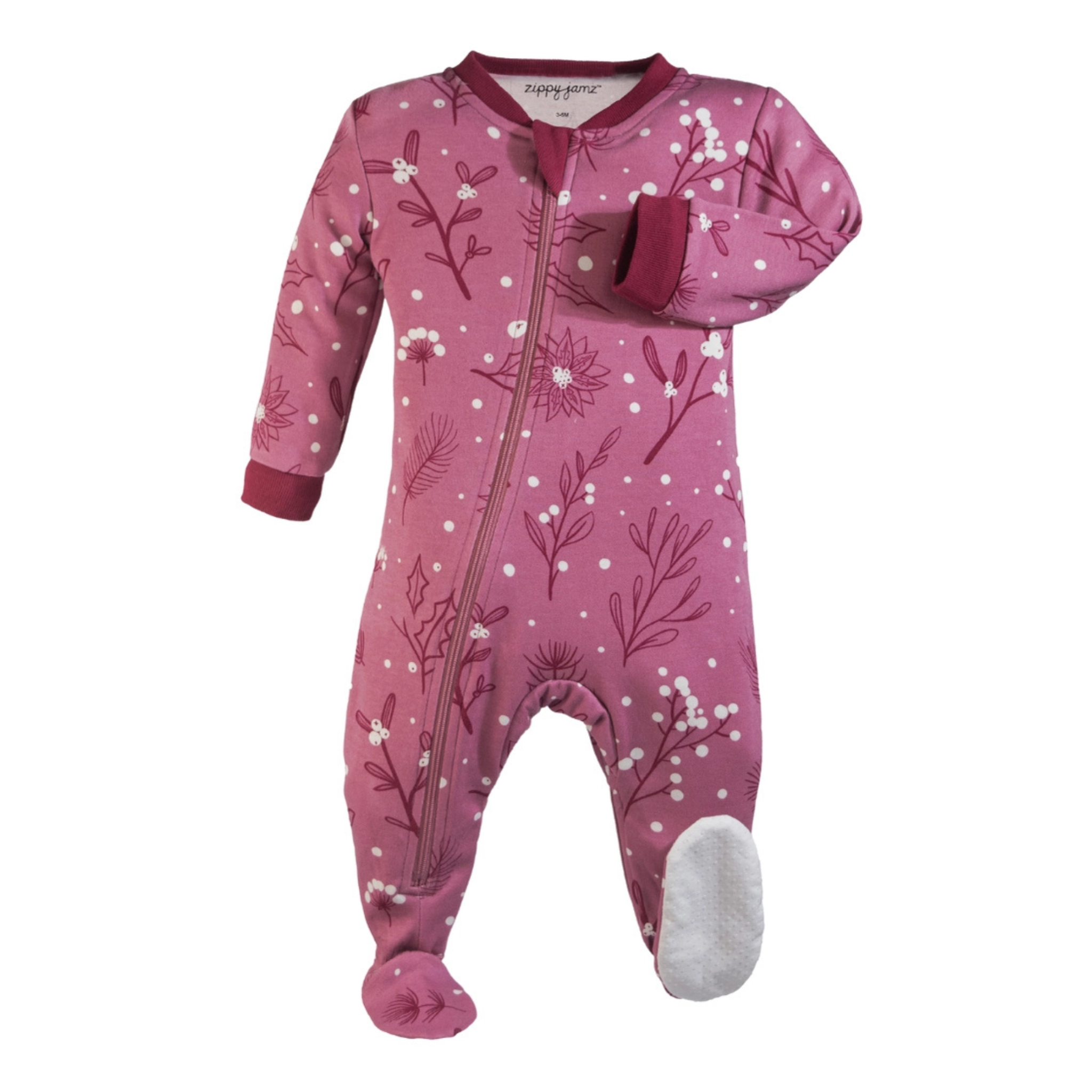 Zippyjamz infant girl berry bliss footie