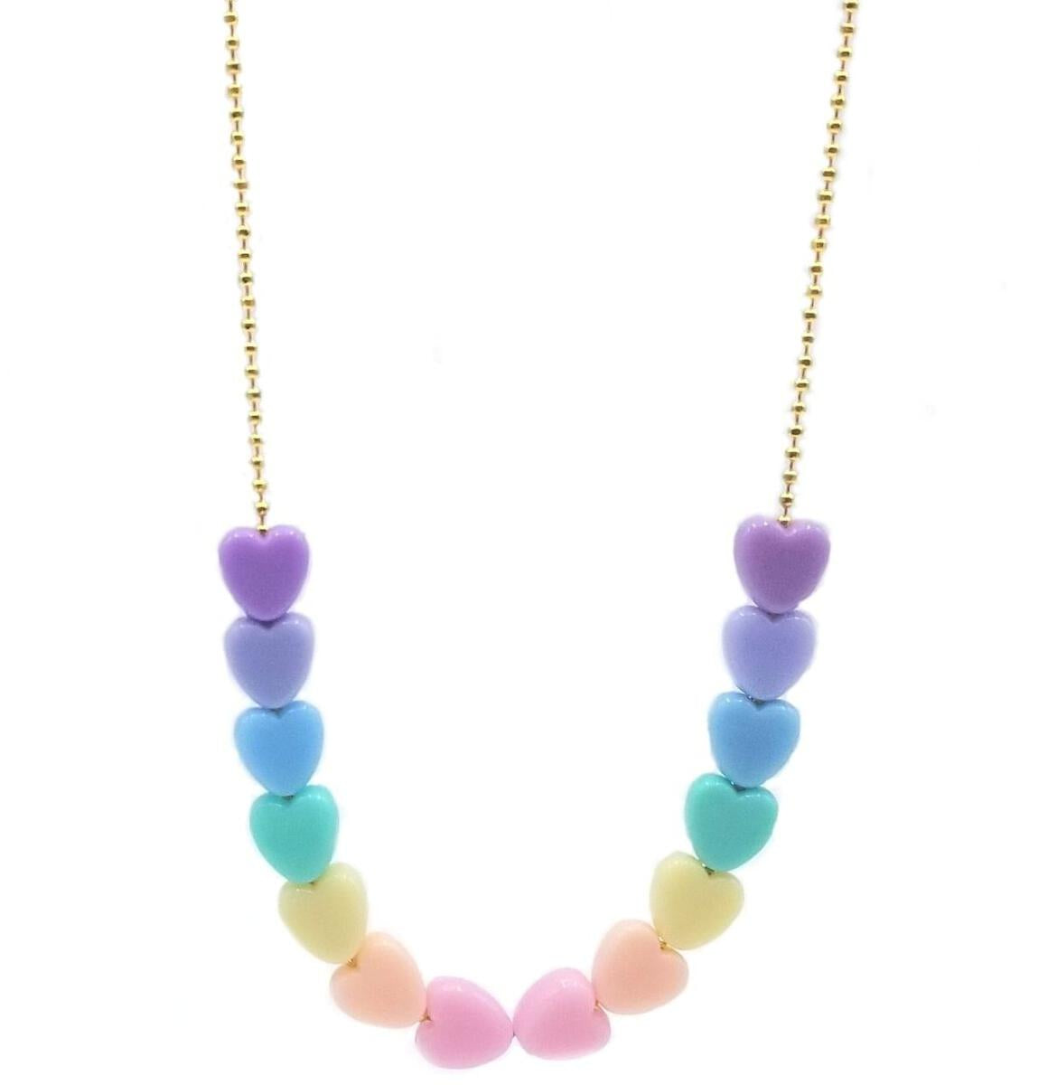 Bottleblond pastel heart necklace