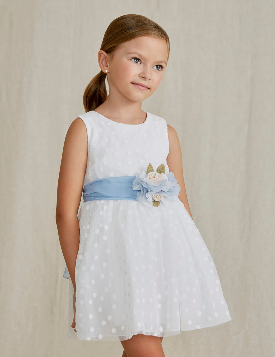 Abel & Lula girls embroidered tulle dress