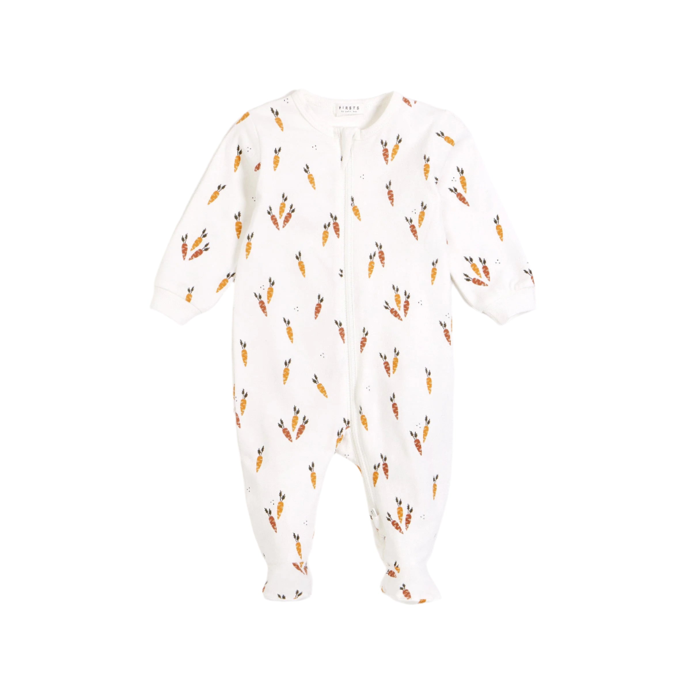 Petit Lem infant carrots print footie