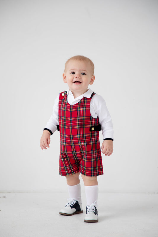 Florence Eiseman infant boy plaid shortfall & shirt