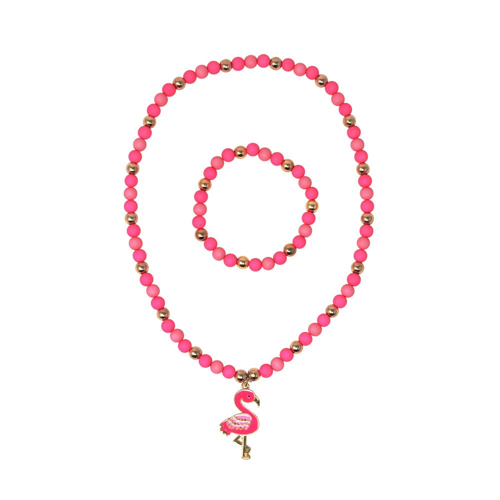 Pink Poppy necklace & bracelet set