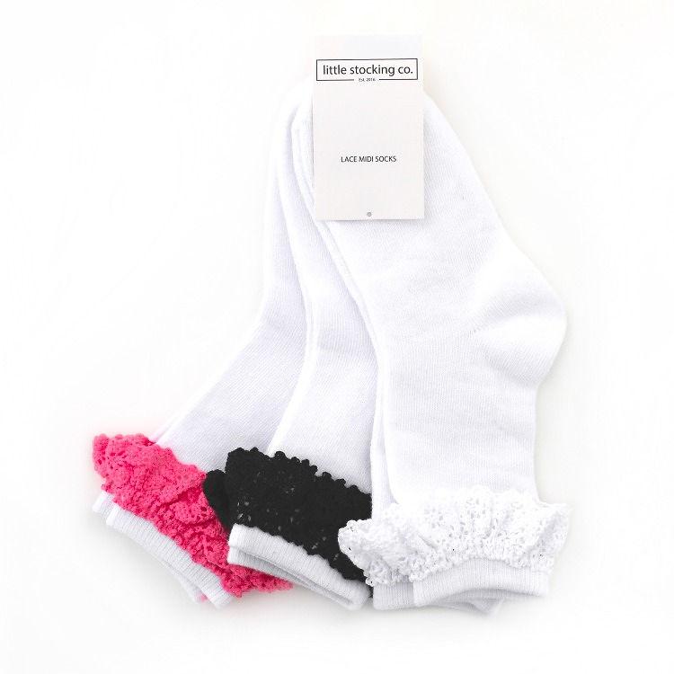 Little Stocking Co. lace midi socks 3-pack