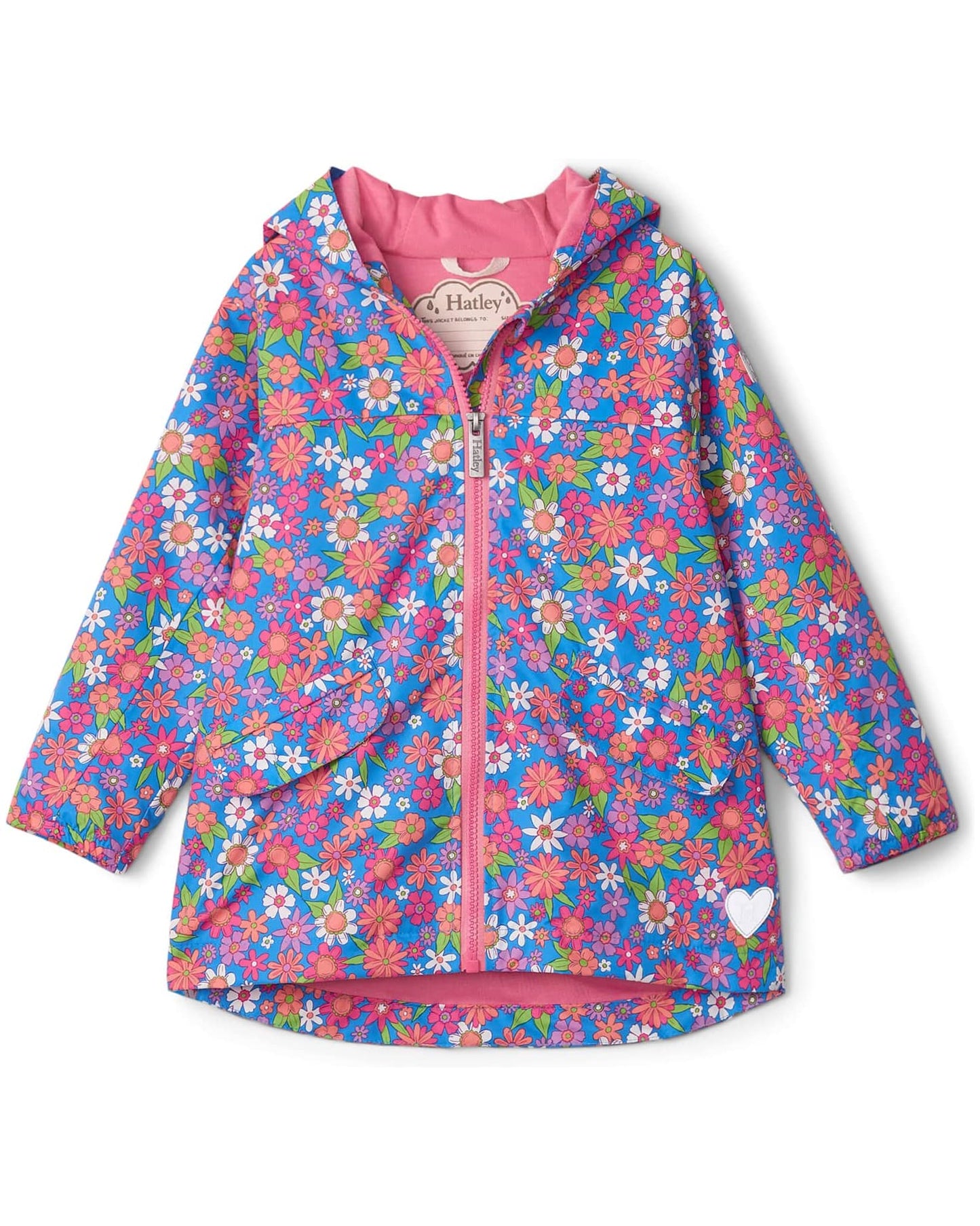 Hatley girls retro floral microfiber rain coat
