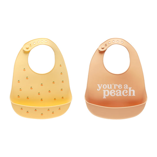 Pearhead you're a peach silicone bib set