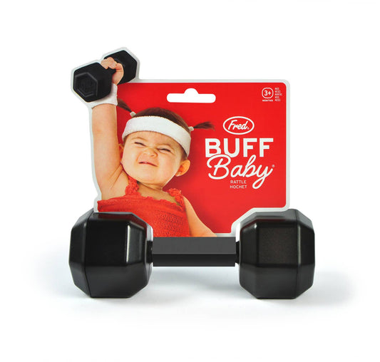 Fred & Friends buff baby dumbbell rattle