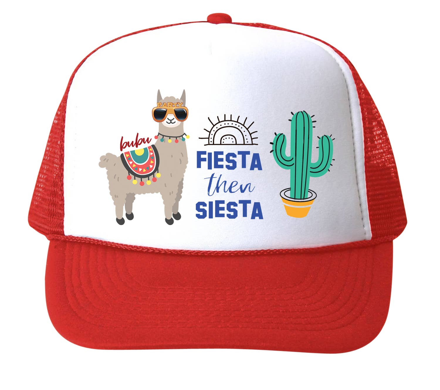 Bubu fiesta then siesta trucker hat