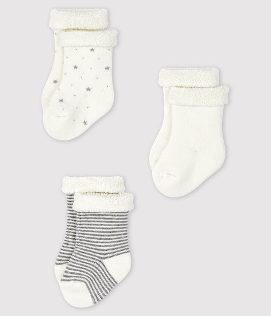 Petit Bateau infant 3-pack grey socks