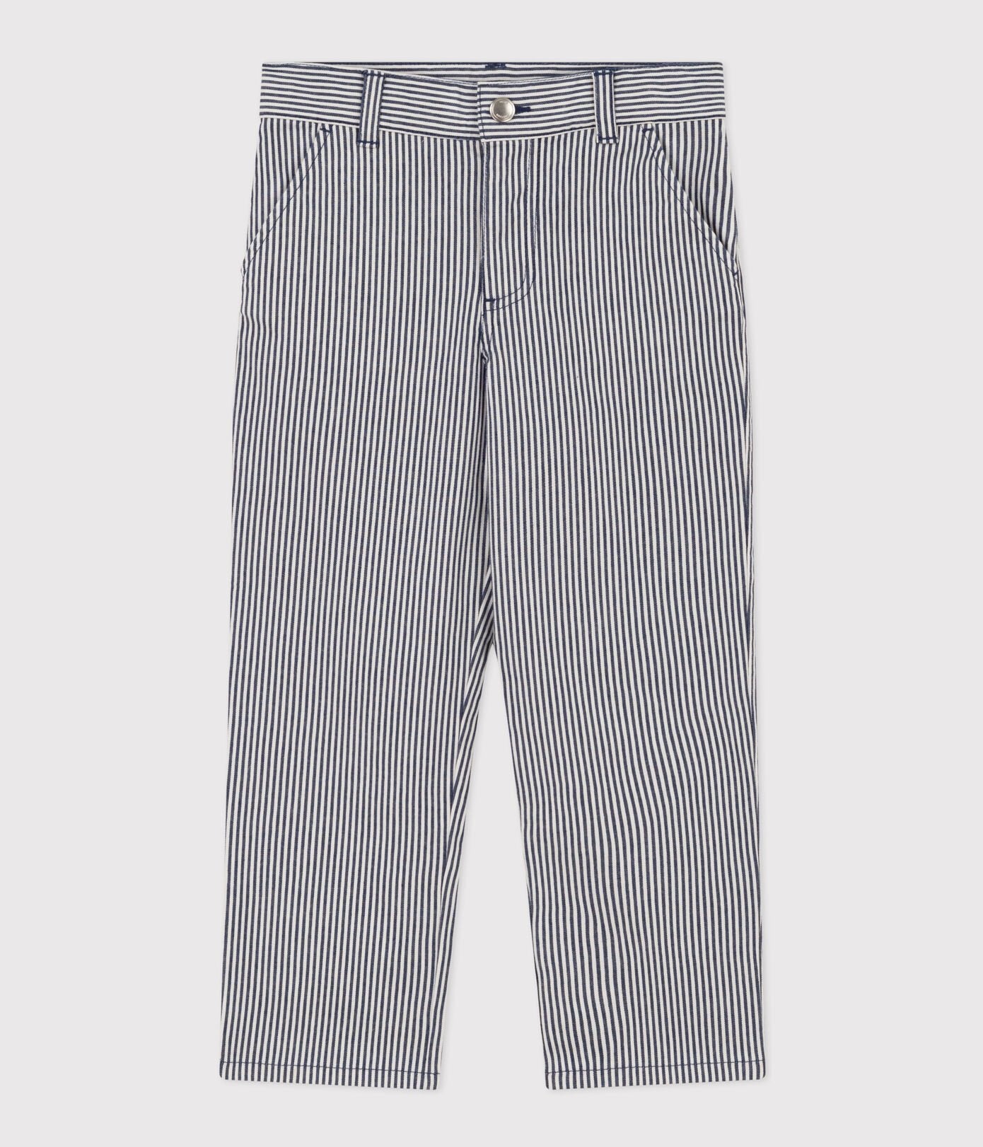 Petit Bateau boys railroad stripe pants