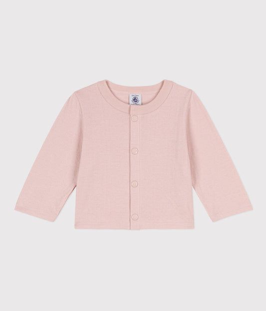 Petit Bateau infant girl pink snap up cardigan