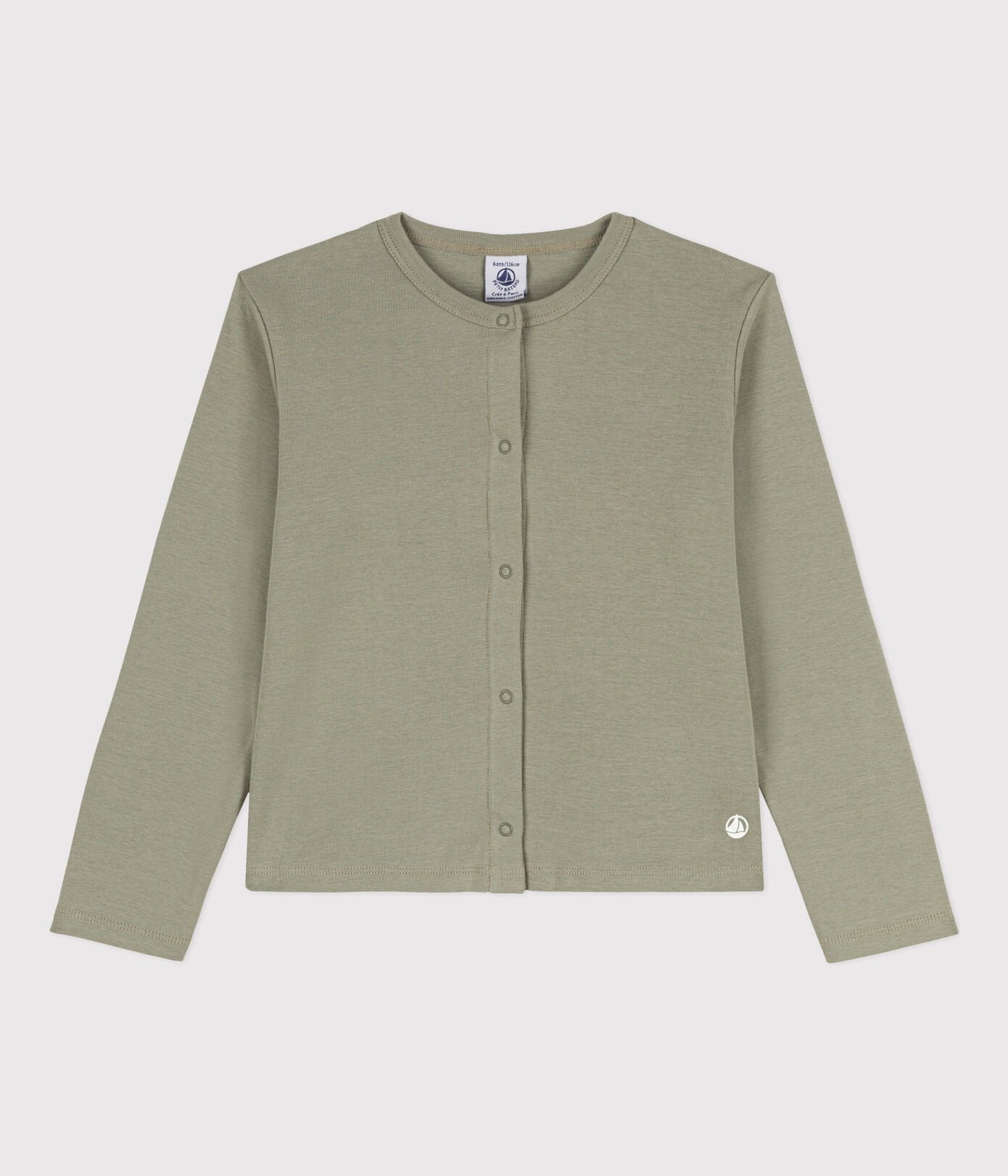 Petit Bateau girls sage snap up cardigan