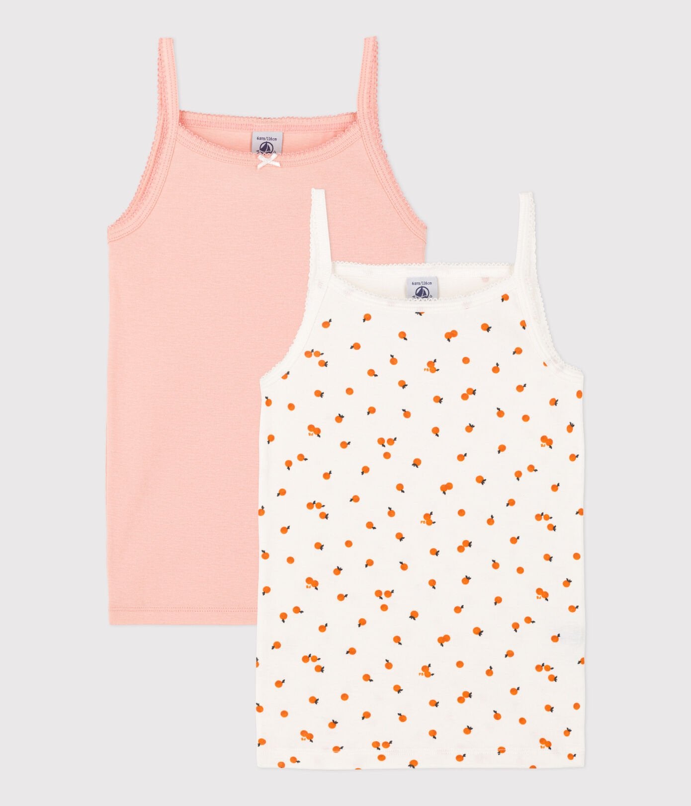 Petit Bateau 2-pack oranges print camisoles