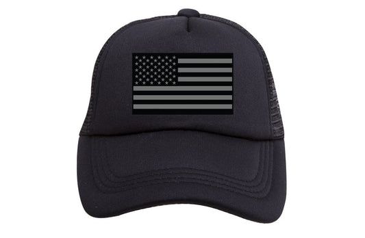 Tiny Trucker Co. American flag patch trucker hat