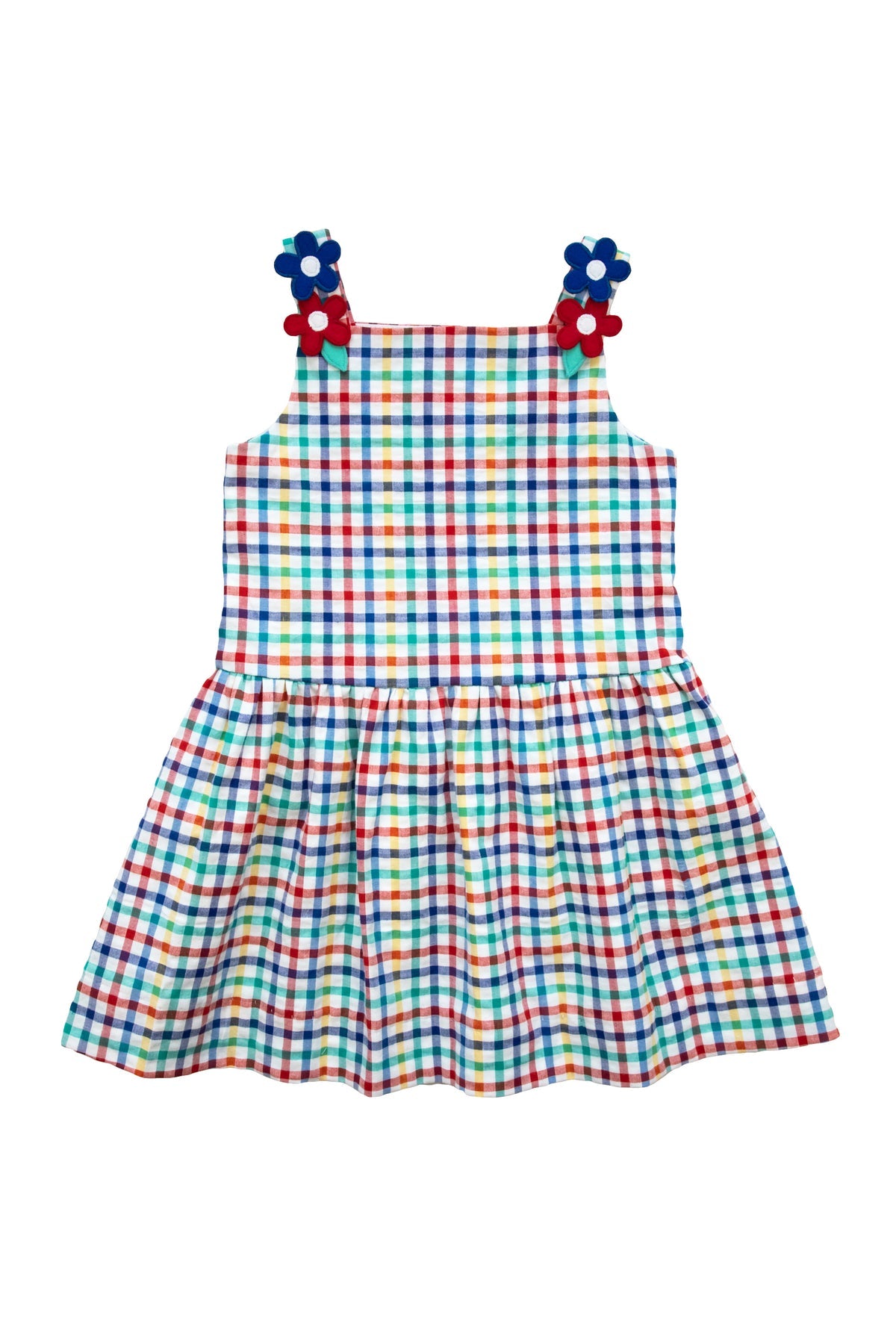 Florence Eiseman girls multicolored seersucker dress with flowers