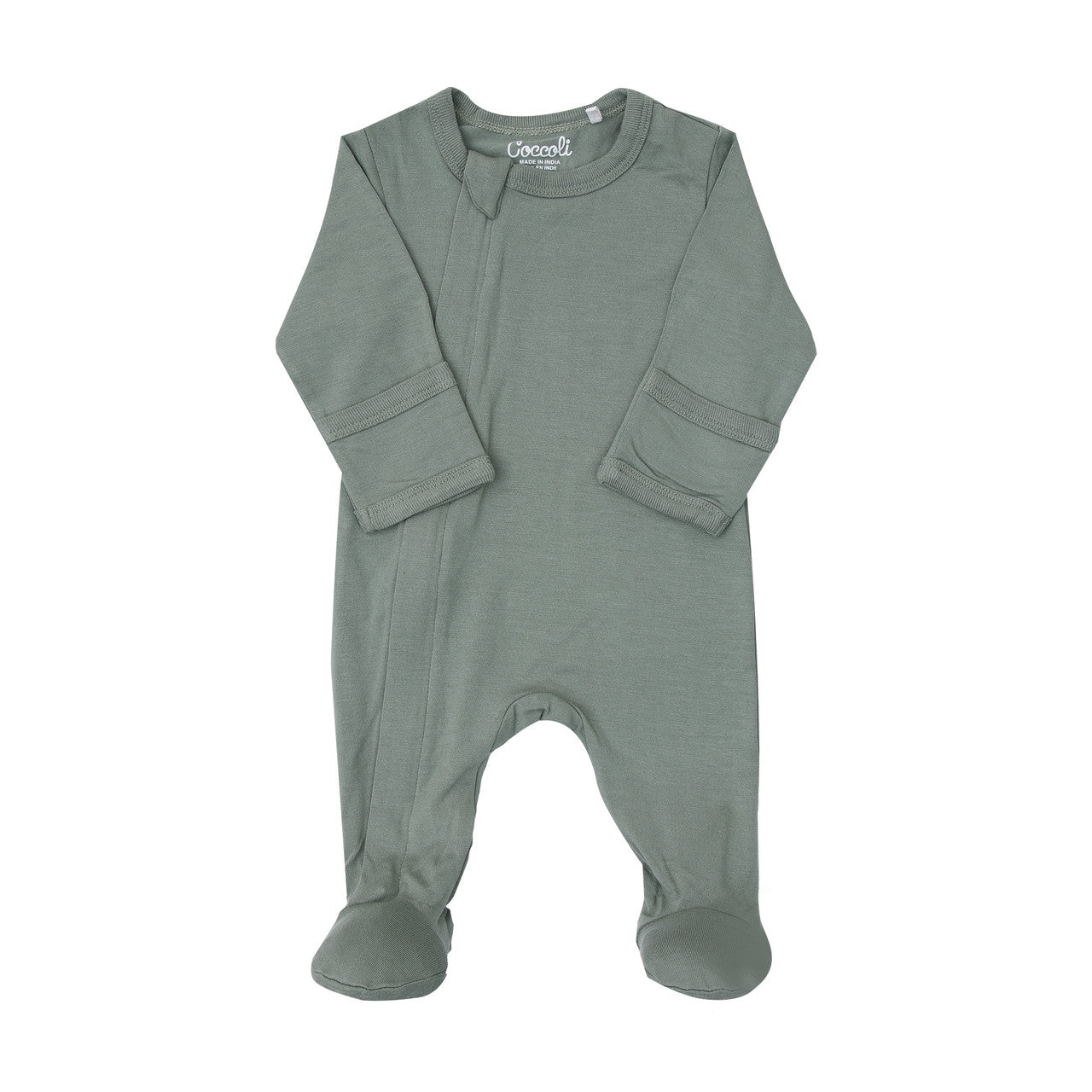 Coccoli infant solid zip footie
