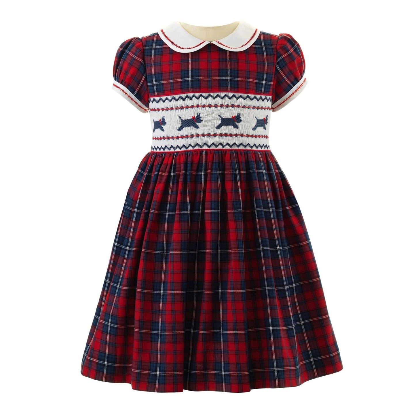 Rachel Riley girls scottie dog smocked dress