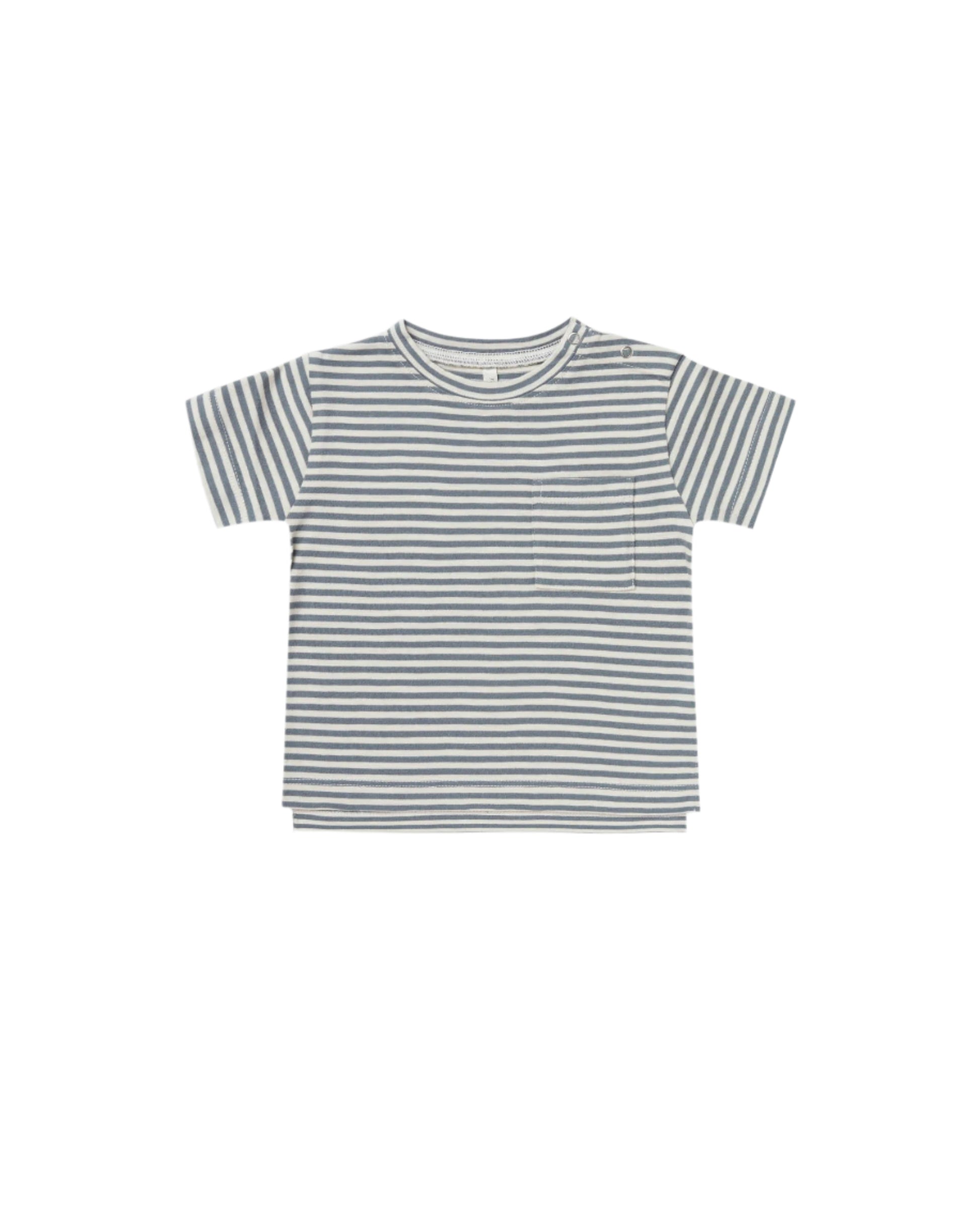 Rylee + Cru sea stripe raw edge tee