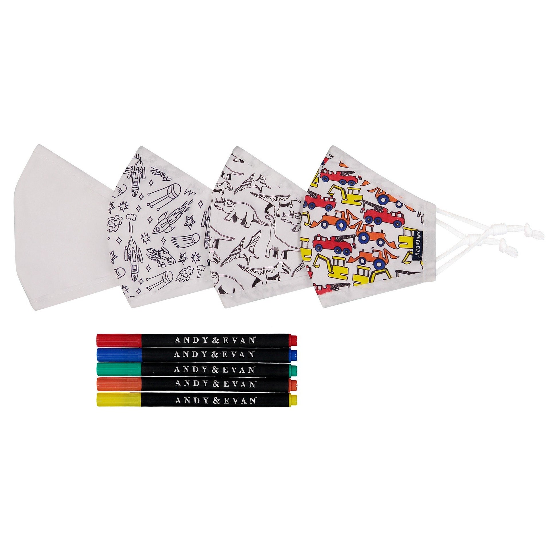 Andy & Evan kids color your own face masks- pack of 4
