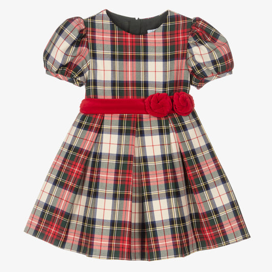 Abel & Lula girls short sleeve plaid dress