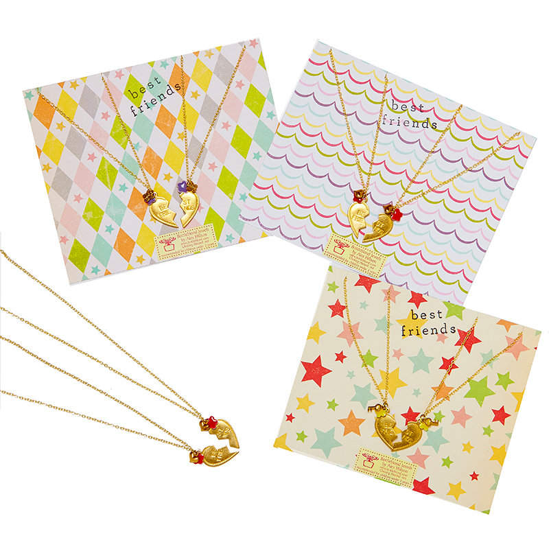 Bottleblond best friends necklace set