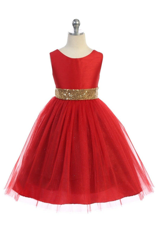 Kid's Dream girls gold sequin v-back dress