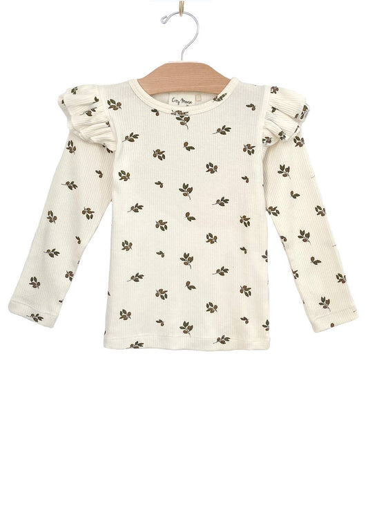 City Mouse girls organic flutter sleeve tee