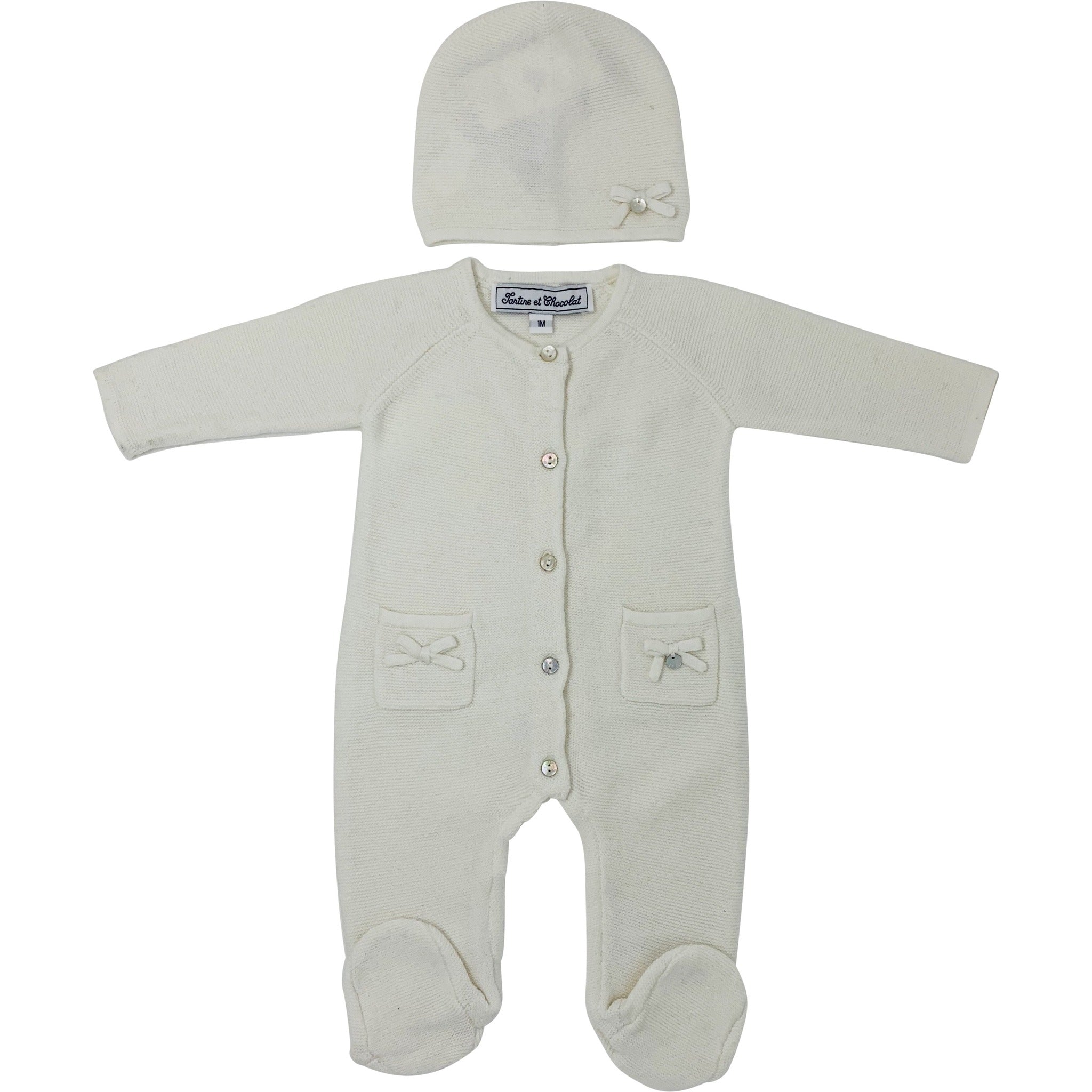 Tartine et Chocolat sweater romper & matching hat - The Original Childrens Shop