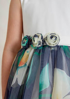 Abel & Lula girls printed tulle dress