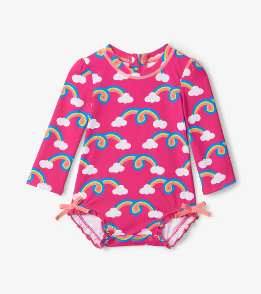 Hatley infant girl rainbow arch rashguard swimsuit